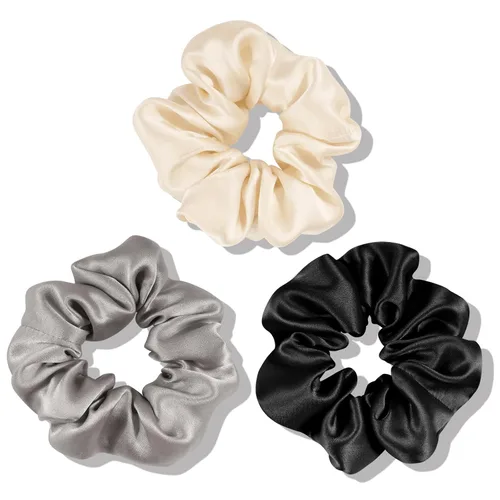 Miniatura 21 de OLESILK 100% Seda de Morera - Scrunchies para el cabello, mujeres y niñas, ligas de seda para cabello rizado y con roturas, sin daños, elásticos 3