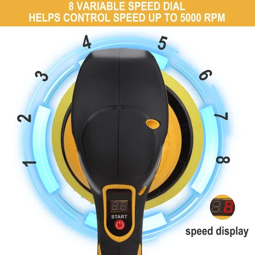 Miniatura 2 de Pulidor de búfer compatible con batería Dewalt de 20 V, 8 pulidores de velocidad variable y pulidor para pulidor orbital de detalles de automóvil