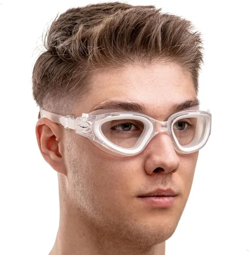Miniatura 22 de AqtivAqua DX - Gafas de natación con visión amplia para adultos, hombres y mujeres, antiempañamiento y sin fugas Gafas negras + funda plateada