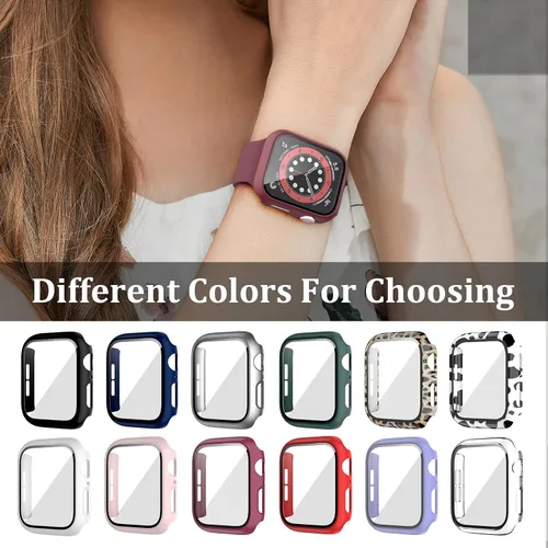 Miniatura 6 de Paquete de 12 fundas de policarbonato con protector de pantalla de vidrio templado para Apple Watch de 1.496 pulgadas, serie 3/2/1, patrones