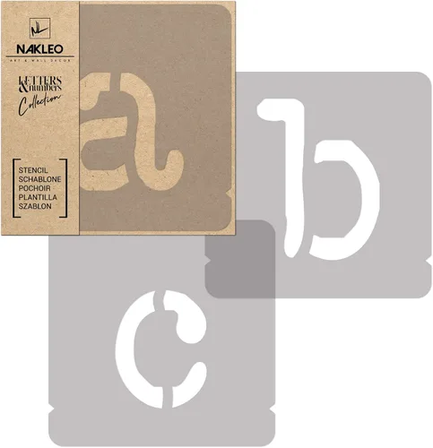 Miniatura 8 de NAKLEO 42 plantillas de plástico de letras y números para manualidades, reutilizables de 2 pulgadas, letras para pintar, alfabeto, plantilla, arte