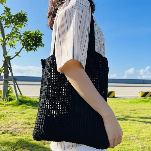 Miniatura 5 de Bolso Hobo de ganchillo para mujer, estilo casa de campo de hadas Y2K, bolsa de playa bonita