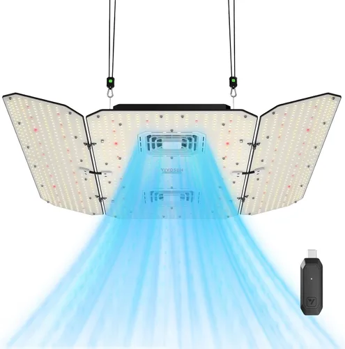 Miniatura 10 de VIVOSUN AeroLight A100SE, Luz LED de Cultivo de 100W con ventilador de circulación integrado y controlador GrowHub E25, compatible con aplicación