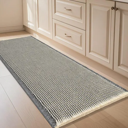 Miniatura 95 de IM HOME Tapete de baño de punto gofre, color caqui, de 24 x 17 pulgadas, tejido bohemio, moderno, absorbente, antideslizante, suave, lavable