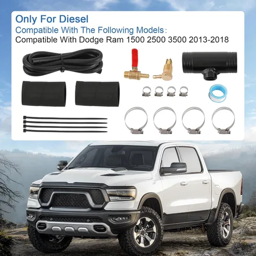 Miniatura 3 de Kit de instalación de tanque de combustible auxiliar diésel compatible con Dodge Ram 1500 2500 3500 2013-actualmente, tanque de combustible auxiliar
