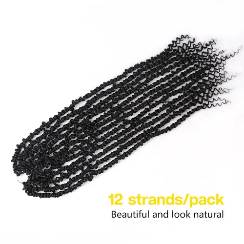 Miniatura 6 de Cabello de estilo Passion Twist – Cabello de ganchillo de 24 pulgadas para mujer, 8 paquetes de cabello rizado pretrenzado de ganchillo Passion 1b