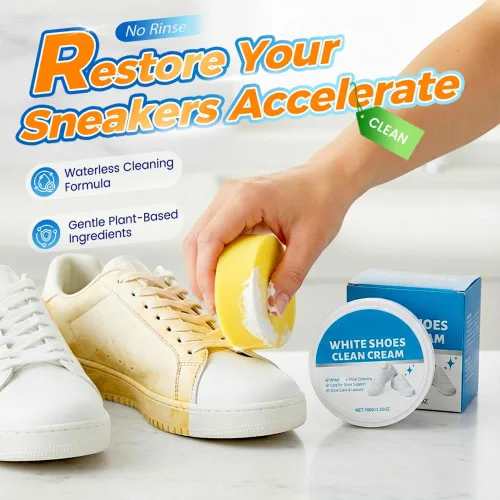 Miniatura 2 de Crema limpiadora de zapatos blanca, descontamina pasta sólida con esponja, limpiador multifuncional para zapatillas que elimina las manchas
