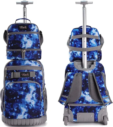 Miniatura 2 de Tilami Mochila con ruedas, mochila para laptop de 19 pulgadas con ruedas y lonchera
