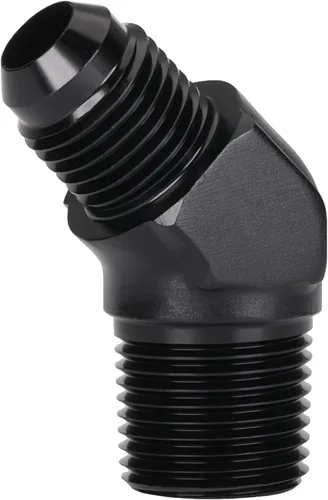 Miniatura 47 de 3AN macho Flare a 1/4 NPT tubo macho 90 grados codo adaptador unión aluminio negro