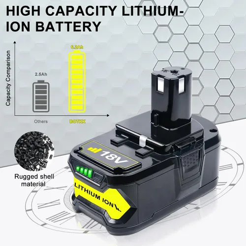 Miniatura 4 de Reemplazo de litio de 18 V 6.2 Ah para batería Ryobi de 18 V compatible con batería Ryobi One+ P108 P102 P103 P104 P105 P107 P109 P190 P191 P189