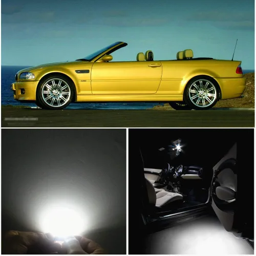 WLJH Paquete de 10 bombillas de 6000 K de color blanco puro súper brillante 2835 con chip de iluminación sin errores Canbus para BMW Serie 3 - E46