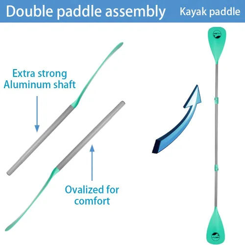 Miniatura 3 de YVLEEN SUP Paddle Board Paddle,Stand Up Paddleboard Paddles Paletas de aluminio ajustable 4 piezas flotante Kayak Paddle,Paleta convertible Turquesa