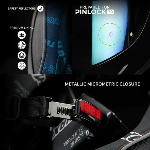 Miniatura 3 de HAX Onix - Cascos de motocicleta de cara completa aprobados por DOT, listo para Pinlock y ranura para intercomunicador, motocicleta Powersports