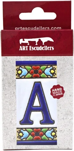 Miniatura 2 de Letras de casa de 3 pulgadas. Azulejos de letras de casa pintados a mano para letreros, direcciones y nombres. Números de dirección para casas.