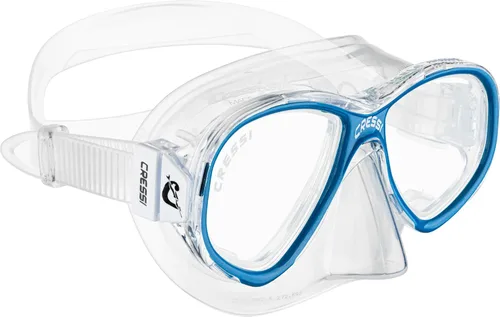 Miniatura 2 de Cressi Máscara de silicona para niños y niñas Perla Jr Made in Italy Transparente/transparente/azul