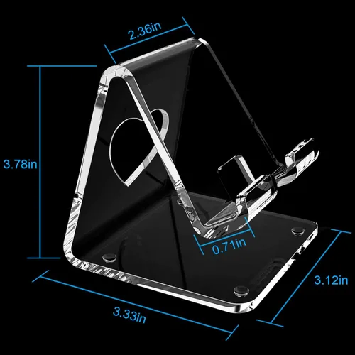 Miniatura 4 de Crpich Soporte Acrílico para Teléfono Celular, Soporte Portátil para Teléfono, Soporte Transparente para Teléfono de Escritorio, Compatible