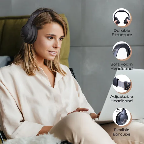 Miniatura 3 de PowerLocus Auriculares inalámbricos P3 Negro x P2 Negro/Púrpura sobre la oreja
