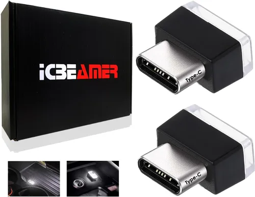Miniatura 11 de ICBEAMER Smart USB 1-Paquete (Azul) Luz de Noche LED Automática Plug-in Miniatura para Coche, Van, Pickup, Camión, Interior, Maletero, Iluminación