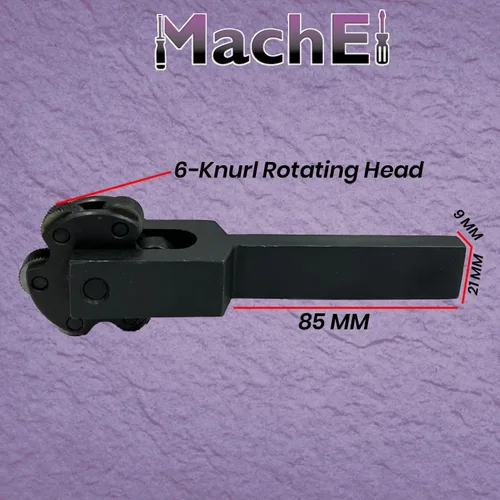 Miniatura 2 de MachEI - Herramienta de moleteado de cabeza giratoria de 6 moleteado con diseño de paso múltiple (grueso, medio, fino), ideal para soportes