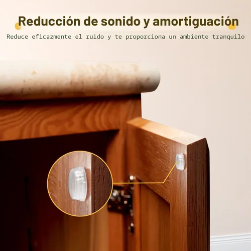 Miniatura 3 de 160 piezas de parachoques redondos de silicona para puerta de armario, 1/2 pulgada de diámetro, autoadhesivos, transparentes, para armarios
