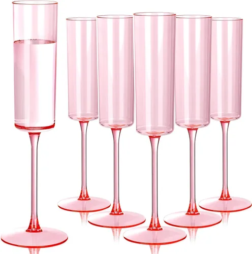 Miniatura 14 de Ciaell Paquete de 12 copas de vino de plástico transparente – Copas de vino desechables de 10 onzas con tallo para fiestas, bodas, piscina, aire