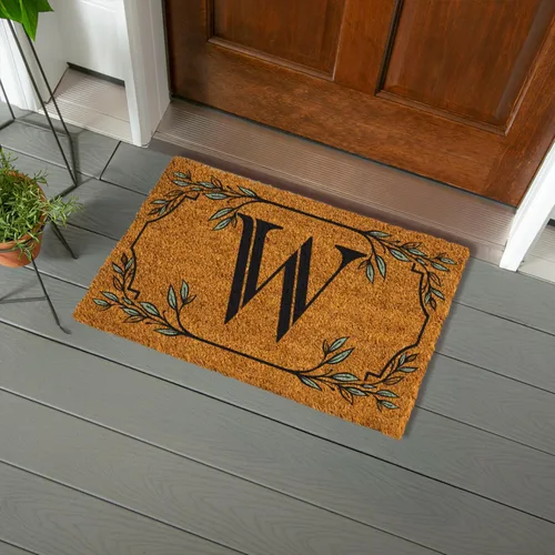 Miniatura 60 de Evergreen Flag Alfombra de puerta de fibra de coco monograma Letra B Alfombra para puerta delantera para interiores y exteriores 71x41 cm