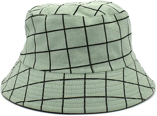 Sombreros reversibles a cuadros para hombres y mujeres, para exteriores, primavera, verano, pesca, pescador, gorra de sol plegable
