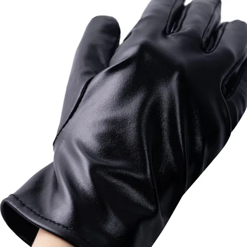 Miniatura 6 de Spooktacular Creations Guantes metálicos negros, unisex de superhéroe negro brillante para adultos, niños, accesorio de disfraz de Halloween, guante