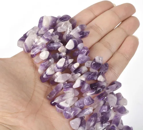 Miniatura 3 de Cuentas de piedras preciosas sueltas graduadas de cristal de roca de amatista natural, 16 pulgadas