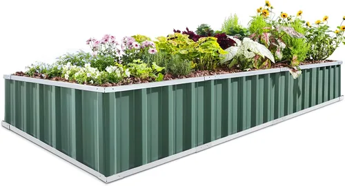 Miniatura 20 de King Bird - Cama de jardín elevada de 68 x 36 x 12 pulgadas, kit de caja de maceta de metal de acero galvanizado para jardín al aire libre, con 2
