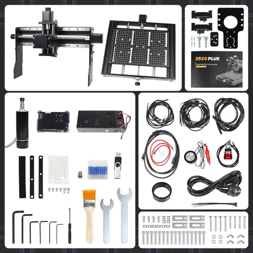 Miniatura 2 de CNCTOPBAOS 3020 Plus CNC, máquina de grabado, 500W CNC, fresadora para tallado de metal, corte de madera, acrílico, MDF, 3 ejes; control GRBL CNC