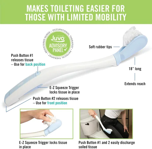 Miniatura 2 de Juvo Ayuda para el Baño - Herramienta Personal de Limpieza Inferior, Ayuda para la Movilidad en el Baño para Discapacitados, Ancianos y Recuperación