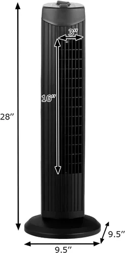 Miniatura 3 de COSTWAY Ventilador de torre, ventilador de torre oscilante de 28 pulgadas, enfriamiento silencioso para toda la habitación, 3 velocidades, 3 modos