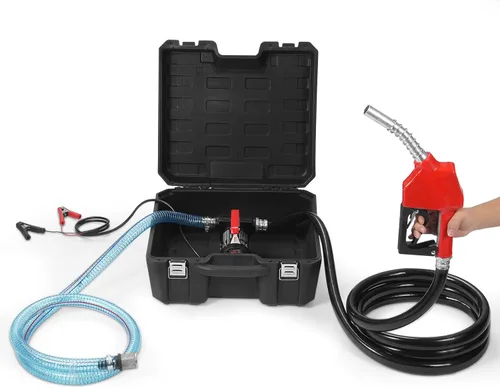 Miniatura 11 de VEVOR Bomba de transferencia de combustible, 12 V CC 15 GPM, kit de bomba de transferencia diésel de hierro fundido, con boquilla manual, manguera