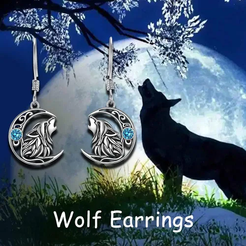 Miniatura 31 de POPKIMI Bonitos aretes colgantes de animales, joyería de animales, regalos de cumpleaños y Navidad para mujeres, aretes de ópalo de cristal de plata