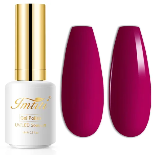 Miniatura 22 de Esmalte de uñas en gel color rojo oscuro, 1 unidad, 0.5 onzas líquidas, color rojo marronado, esmalte de remoción UV LED, arte de uñas/salón de rojo