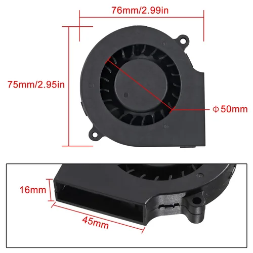 Miniatura 2 de UMLIFE Ventilador de enfriamiento sin escobillas USB DC de 2.953 in y 5 V para impresora 3D, enfriador de caja de computadora de PC CPU