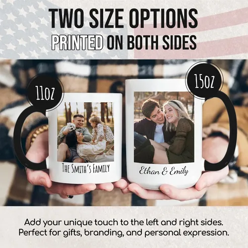 Miniatura 4 de Taza de café personalizada con texto y foto, taza personalizada, ideas únicas, regalos para hombres, mujeres, mamá, papá, novia, novio, amigo, Negro