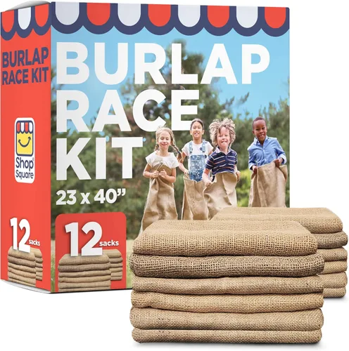 Sacos Grandes de Arpillera para Carreras de Papas, Bolsas de Arpillera de 23 x 40 pulgadas, Juegos de Césped al Aire Libre para Niños y Adultos -