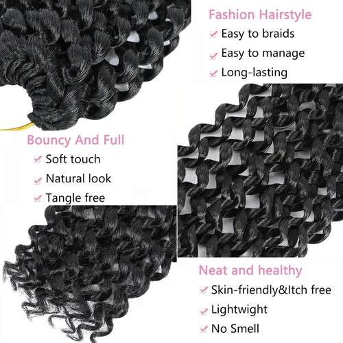 Miniatura 4 de Cabello Passion Twist de 30 pulgadas, 8 paquetes de cabello largo Passion Twist de ganchillo para mujeres, cabello ondulado trenzado, cabello