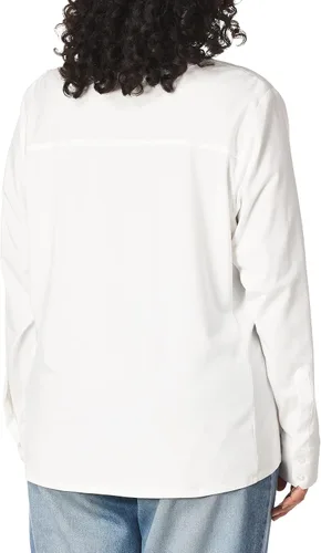 Miniatura 3 de Calvin Klein Camisa combinada de punto sin hierro para mujer de talla grande, Blanco