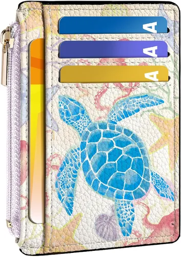 Miniatura 27 de Tipmile Tarjetero compacto para tarjetas de crédito con ventana de identificación para mujer, delgada y minimalista, bolsillo frontal, cartera