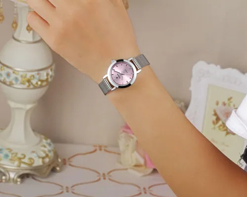 Miniatura 5 de Relojes de pulsera de lujo de moda casual reloj de pulsera de malla banda de cuarzo relojes para mujeres