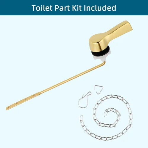 Miniatura 5 de Hygie Rinse Manija de Inodoro de Metal con Palanca de Descarga de Reemplazo, Manija Universal de Inodoro de Montaje Frontal con Cadenas de Aleta