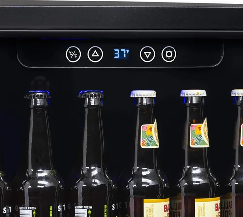 Miniatura 7 de NewAir Refrigerador de bebidas de 24 pulgadas, mini refrigerador con capacidad para 177 latas, acero inoxidable negro con enfriador integrado