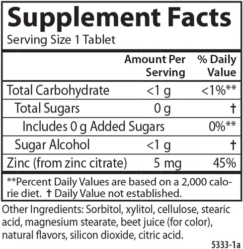 Miniatura 4 de Carlson - Zinc masticable para niños, 5 mg, soporte para la salud, sabor natural de bayas mixtas, 84 tabletas