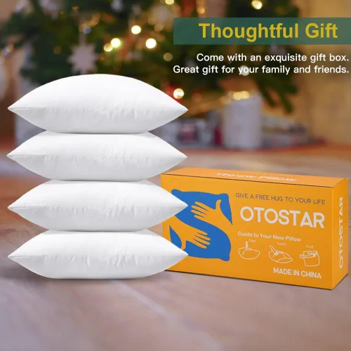 Miniatura 6 de OTOSTAR Paquete de 4 rellenos de almohada, 12 x 20 pulgadas, cojines rectangulares interiores, suaves, esponjosos, rellenos de cojín decorativos