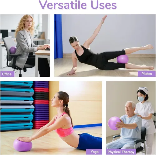 Miniatura 6 de TOPZGLEEY Juego de Anillo de Pilates – Círculo Mágico Antideformación de 14" con Asas Acolchadas, Mini Pelota, 5 Bandas de Resistencia, Guía, Equipo