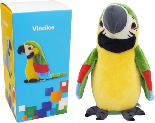 Vincilee Talking Parrot Repeat What You Say Mimicry - Juguete interactivo de peluche para mascotas, juguetes interactivos para regalar a los niños,