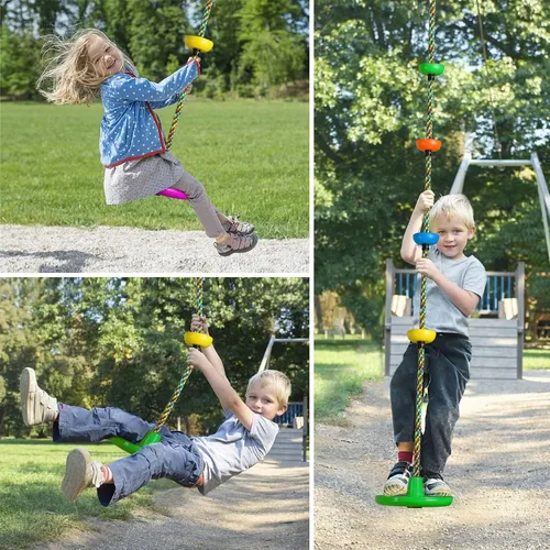 Miniatura 4 de Columpio de árbol para niños, patio trasero, cuerda de un solo disco, asiento de columpio para árbol interior y exterior, juego de accesorios